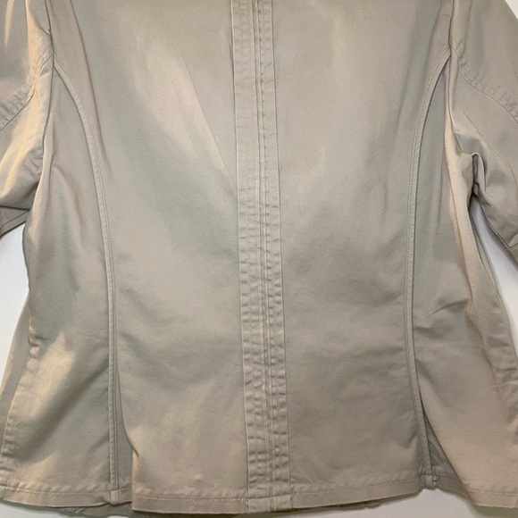 Coldwater Creek top or short sleeve jacket.  Khaki color. Size 14. - Picture 6 of 9